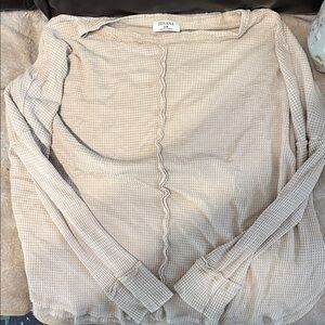 Zenana Outfitters Textured Cream Long Sleeve Top